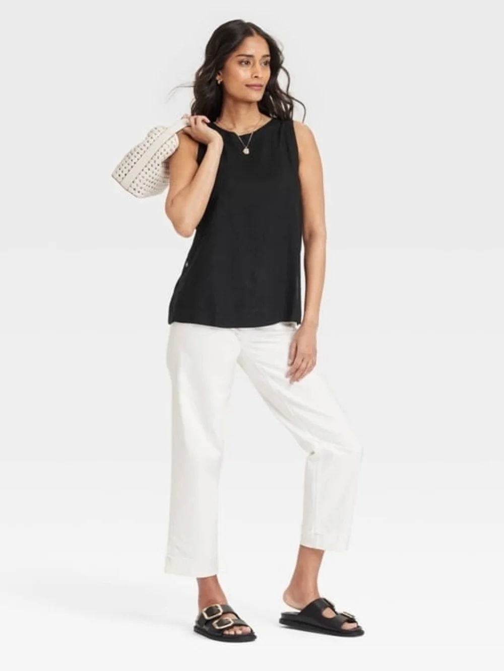 NWT Universal Thread Black Linen Sleeveless Top Size Large - Picture 1 of 3